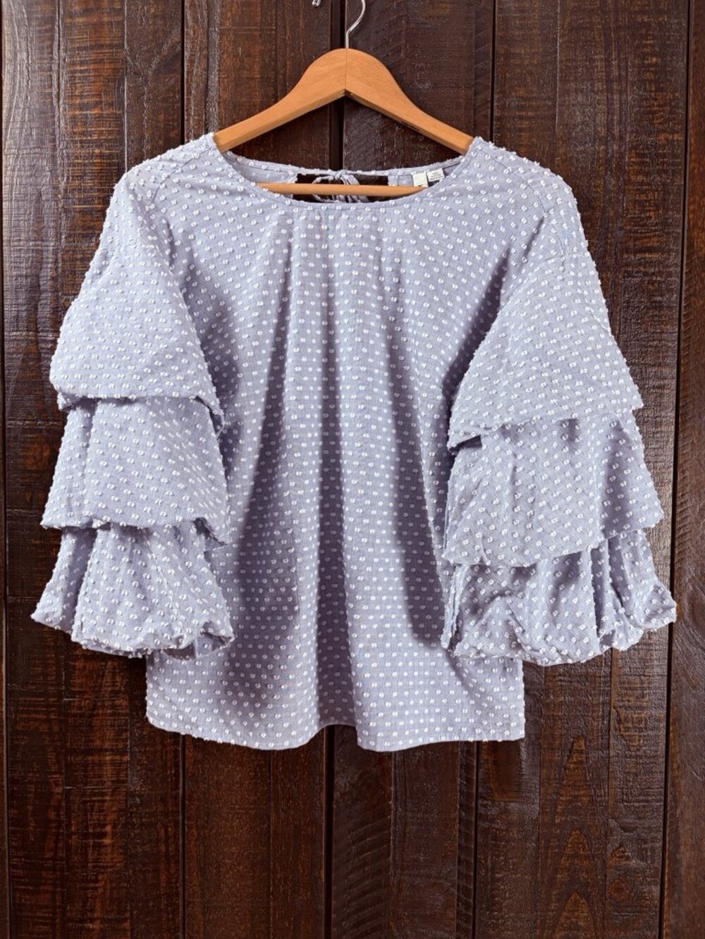 Kensie Women’s Swiss Dot Bubble-Sleeve Top XS